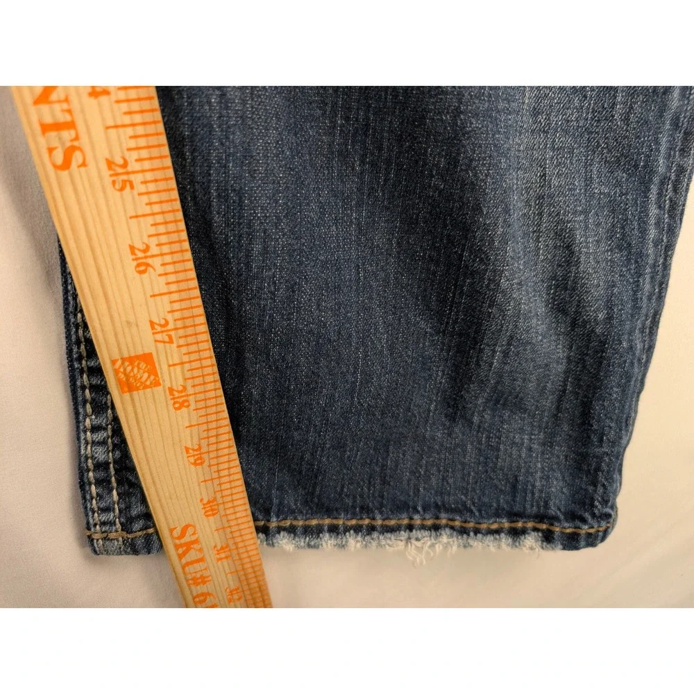 Silver Jeans Zac Jeans Mens 40x32 Blue Relaxed Straight Medium Wash Thick Stitch